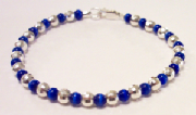 Blue Cat's Eye Bracelet w/ Sterling Silver