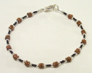 Copper and Glass Bracelet w/ Sterling Silver