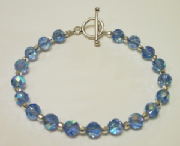 Light  Blue Crystal Bracelet w/ Sterling Silver