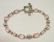 Pink Crystal Bracelet w/ Sterling Silver